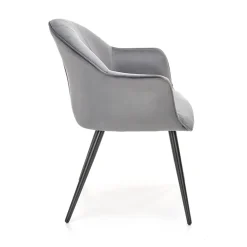 Set 2 poltrone relax moderna in velluto grigio nero Chica