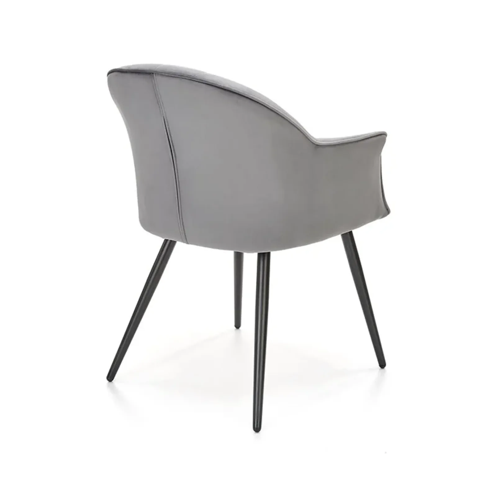 Set 2 poltrone relax moderna in velluto grigio nero Chica