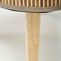 Set 2 pouf con contenitore in tessuto beige rovere Gandalf