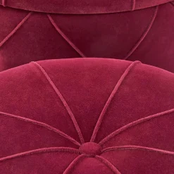 Set 2 pouf moderno contenitore in velluto bordeaux Emil