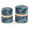 Set 2 pouf rotondi contenitore in tessuto moderni multicolore Thalia