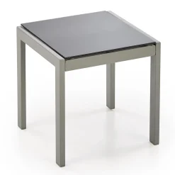 Set 2 sdraio da giardino con tavolino relax nero grigio Marea