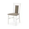 Set 2 sedie classiche imbottite in tessuto legno faggio bianco beige Mimosa