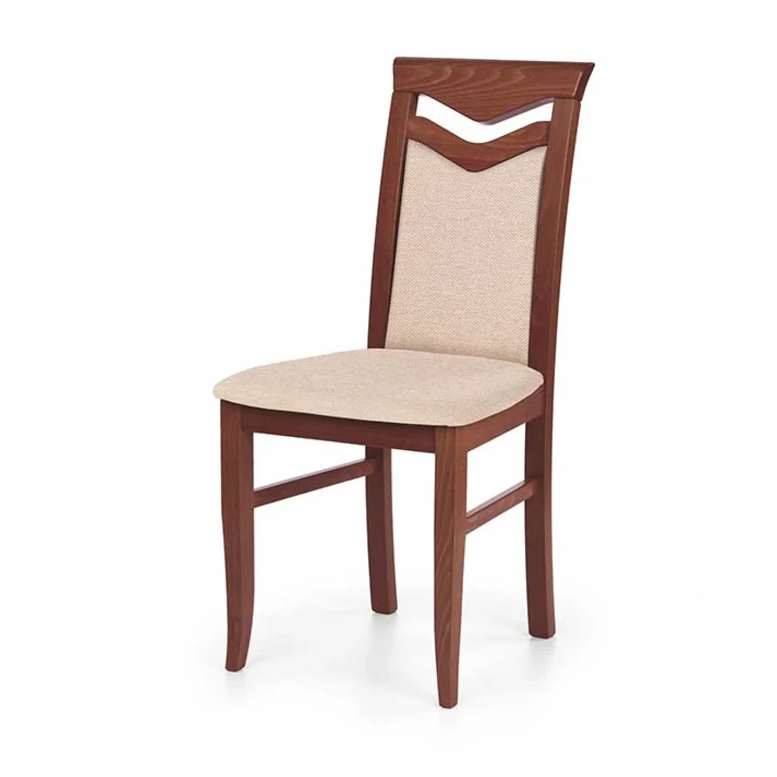 Set 2 sedie da pranzo classiche imbottite in legno ciliegio beige Lavanda