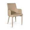 Set 4 sedie da pranzo con braccioli in tessuto tortora Scarlett Gihome®