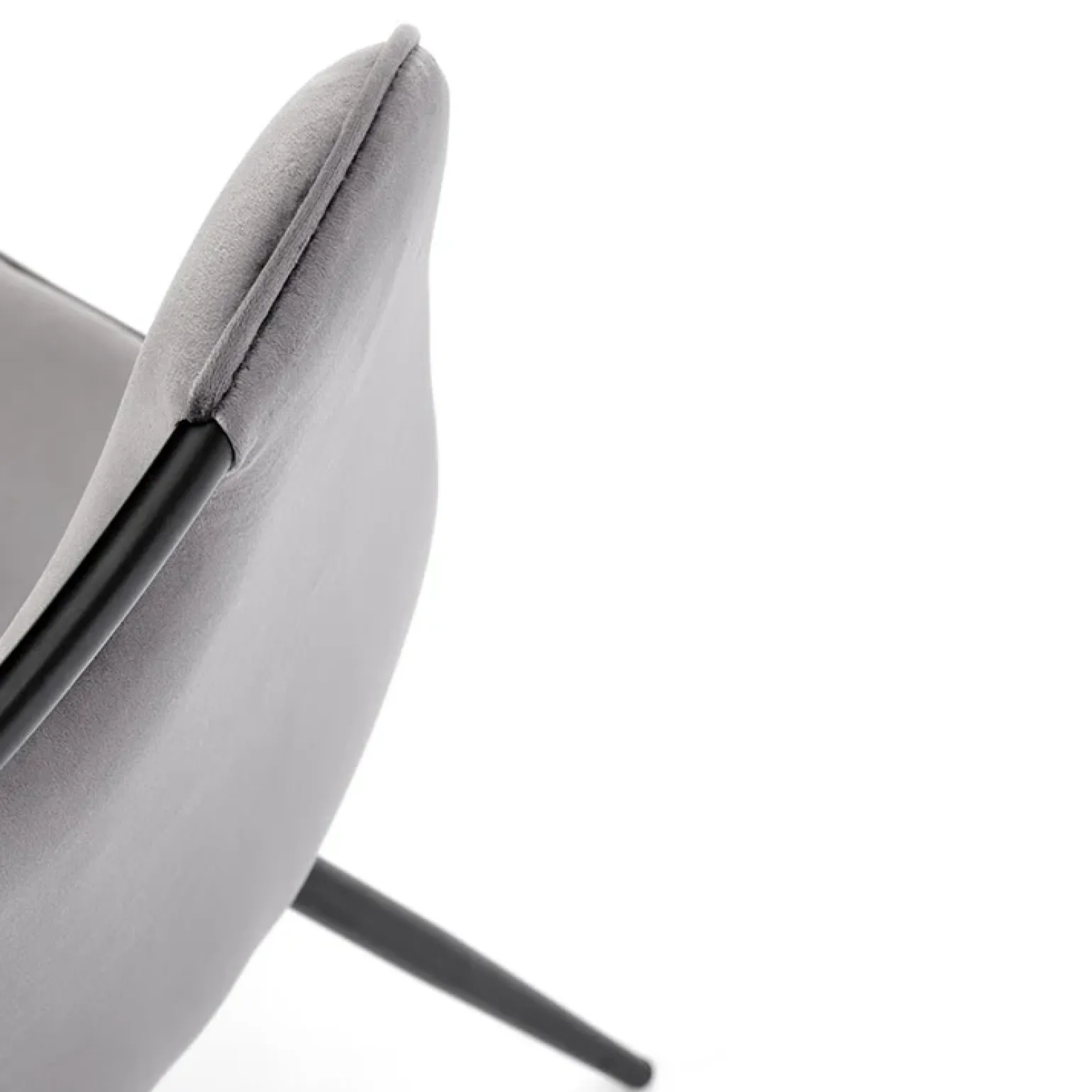 Set 4 sedie da pranzo imbottite in velluto grigia Samira