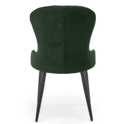 Set 2 sedie da pranzo imbottite in velluto verde Vera