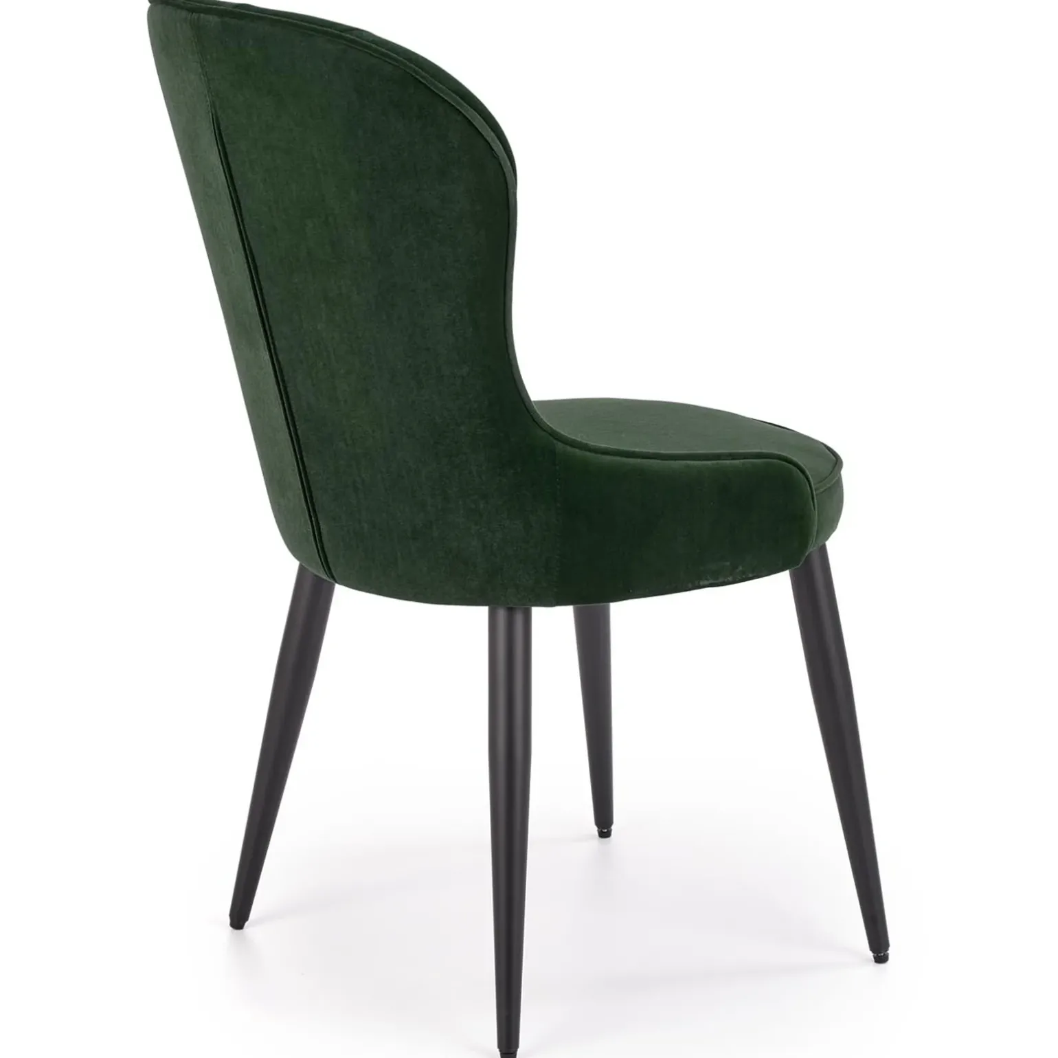Set 2 sedie da pranzo imbottite in velluto verde Vera