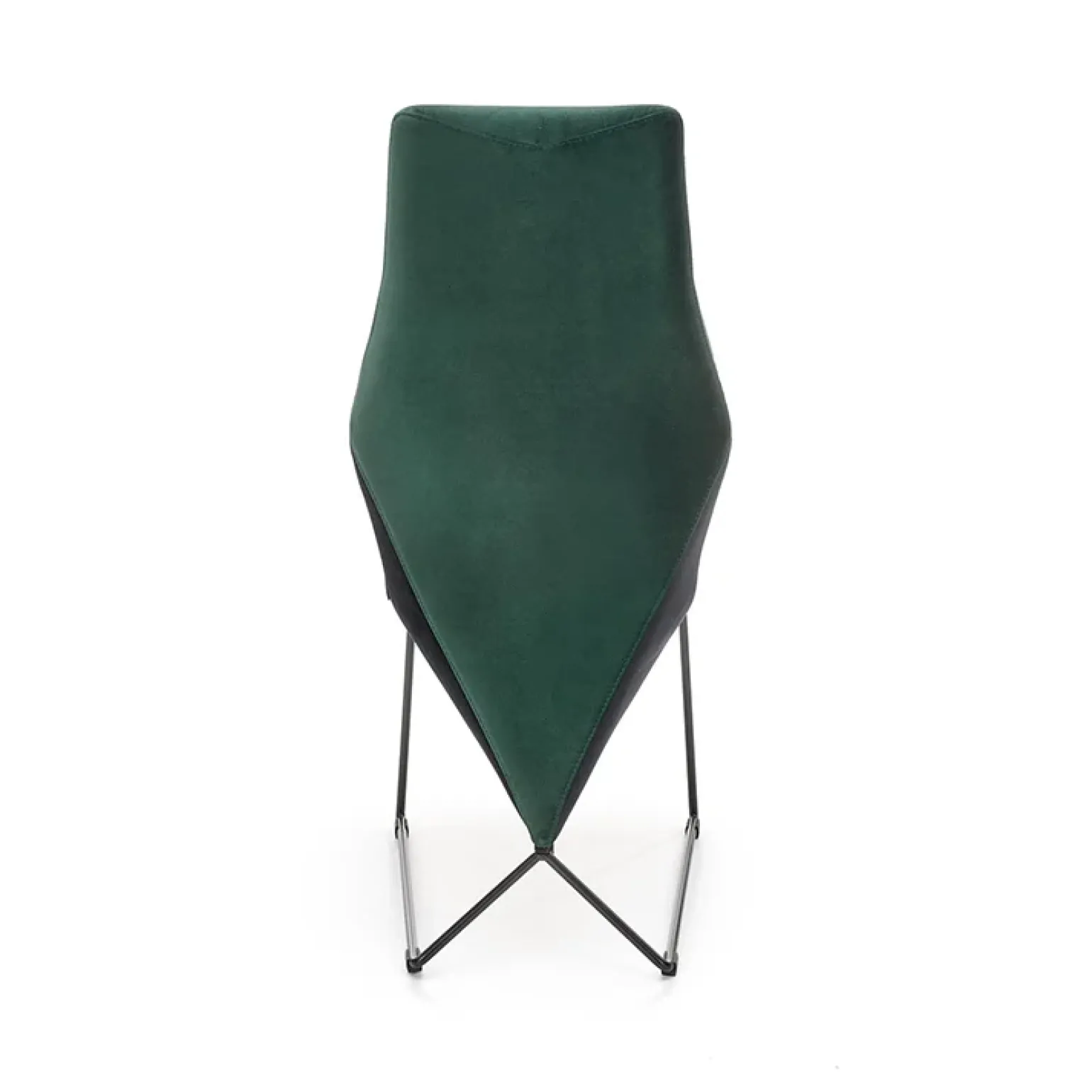 Set 2 sedie da pranzo imbottite in velluto verde scuro nero Malabo