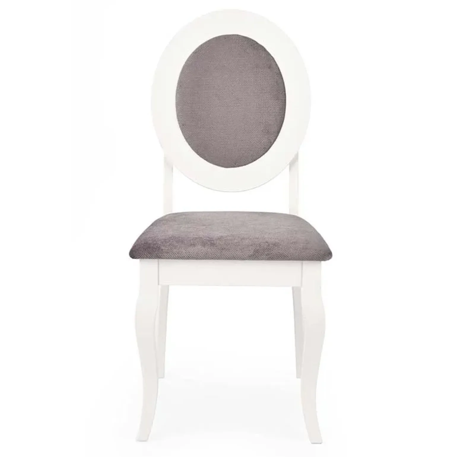 Set 2 sedie da pranzo imbottite in tessuto grigio bianco Adna