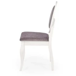 Set 2 sedie da pranzo imbottite in tessuto grigio bianco Adna