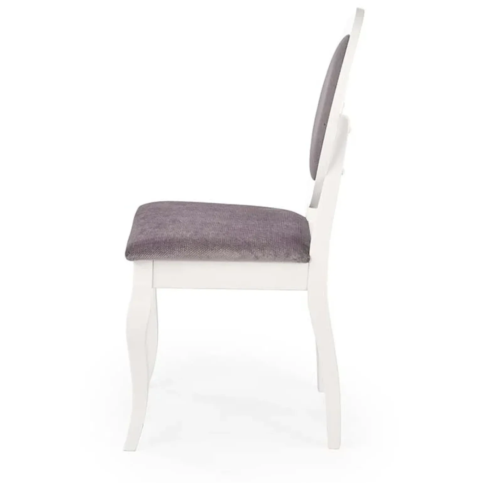 Set 2 sedie da pranzo imbottite in tessuto grigio bianco Adna