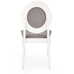 Set 2 sedie da pranzo imbottite in tessuto grigio bianco Adna