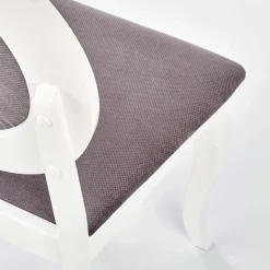 Set 2 sedie da pranzo imbottite in tessuto grigio bianco Adna