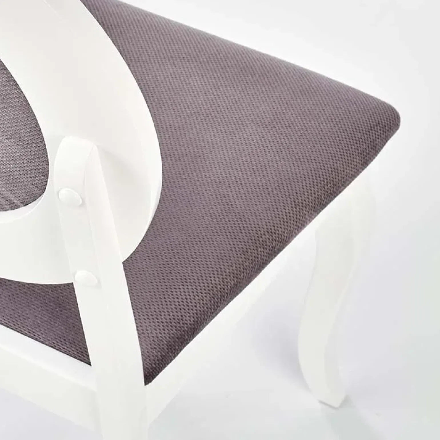 Set 2 sedie da pranzo imbottite in tessuto grigio bianco Adna