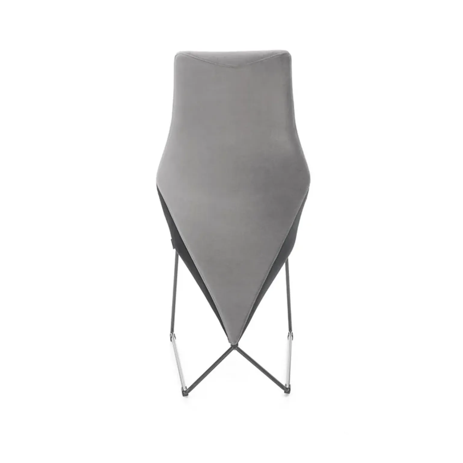 Set 2 sedie da pranzo imbottite in velluto grigio nero Malabo