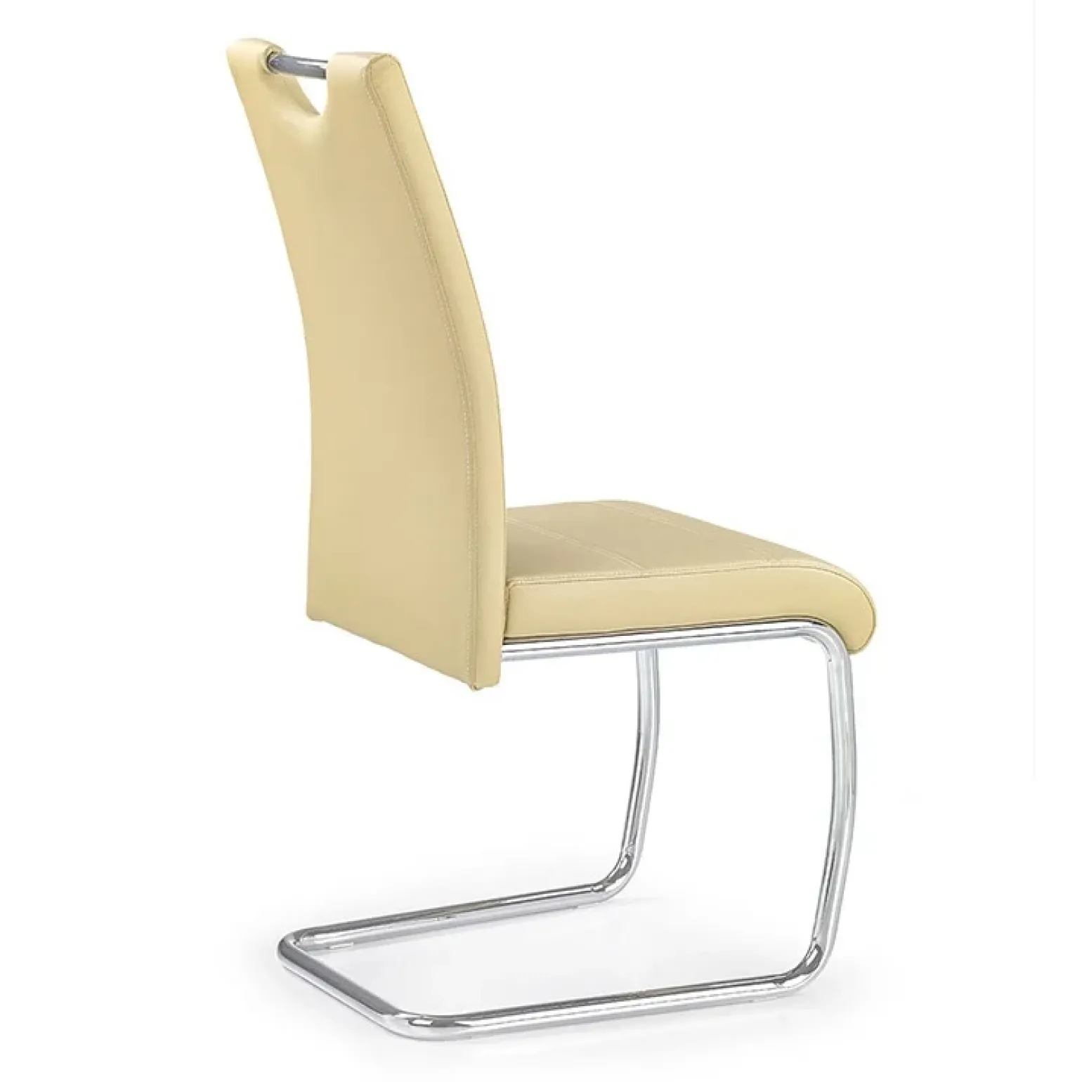 Set 4 sedie da pranzo in ecopelle beige Deva