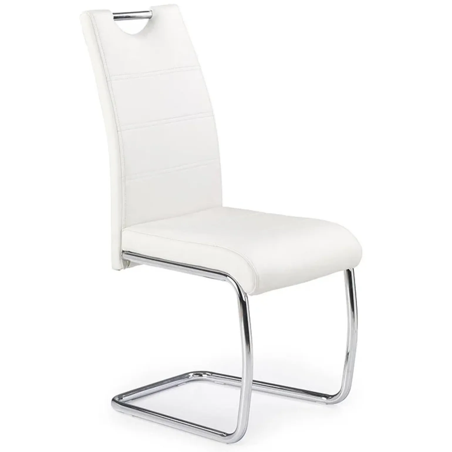 Set 4 sedie da pranzo in ecopelle bianco Deva