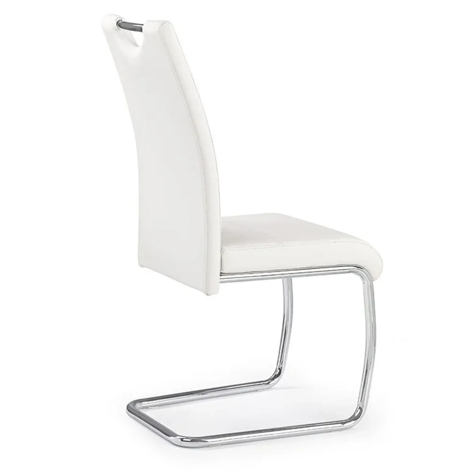 Set 4 sedie da pranzo in ecopelle bianco Deva