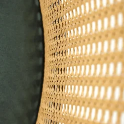 Set 4 sedie da pranzo in rattan e velluto verde scuro Triski