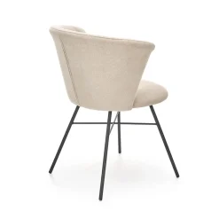 Set 2 sedie da pranzo in tessuto beige nero Quark