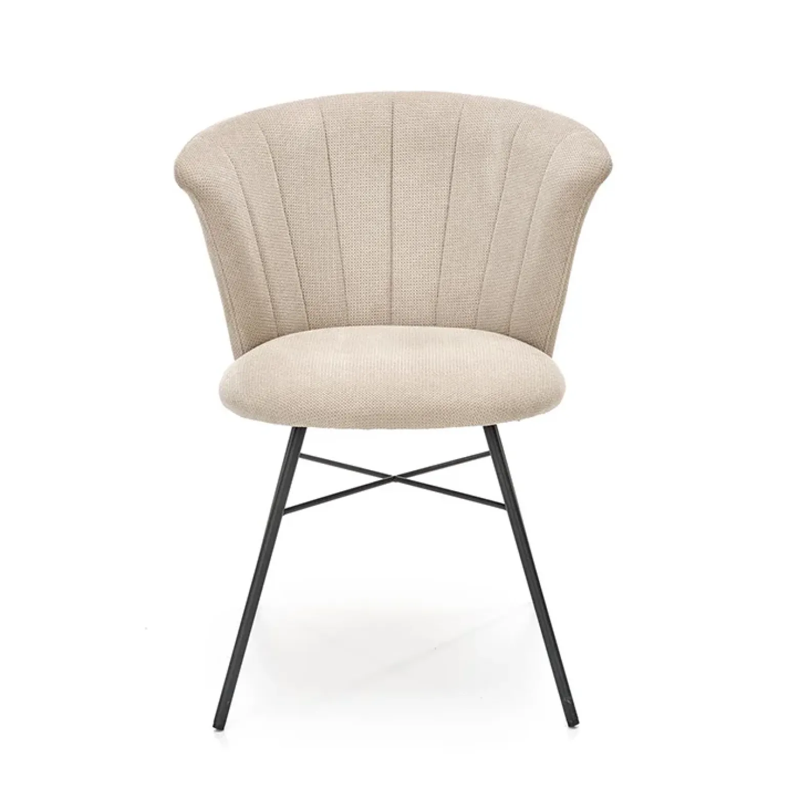 Set 2 sedie da pranzo in tessuto beige nero Quark