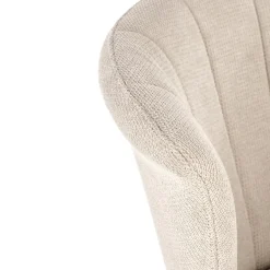 Set 2 sedie da pranzo in tessuto beige nero Quark