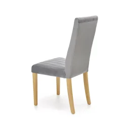 Set 2 sedie da pranzo in tessuto velluto trapuntato grigio rovere chiaro Doha