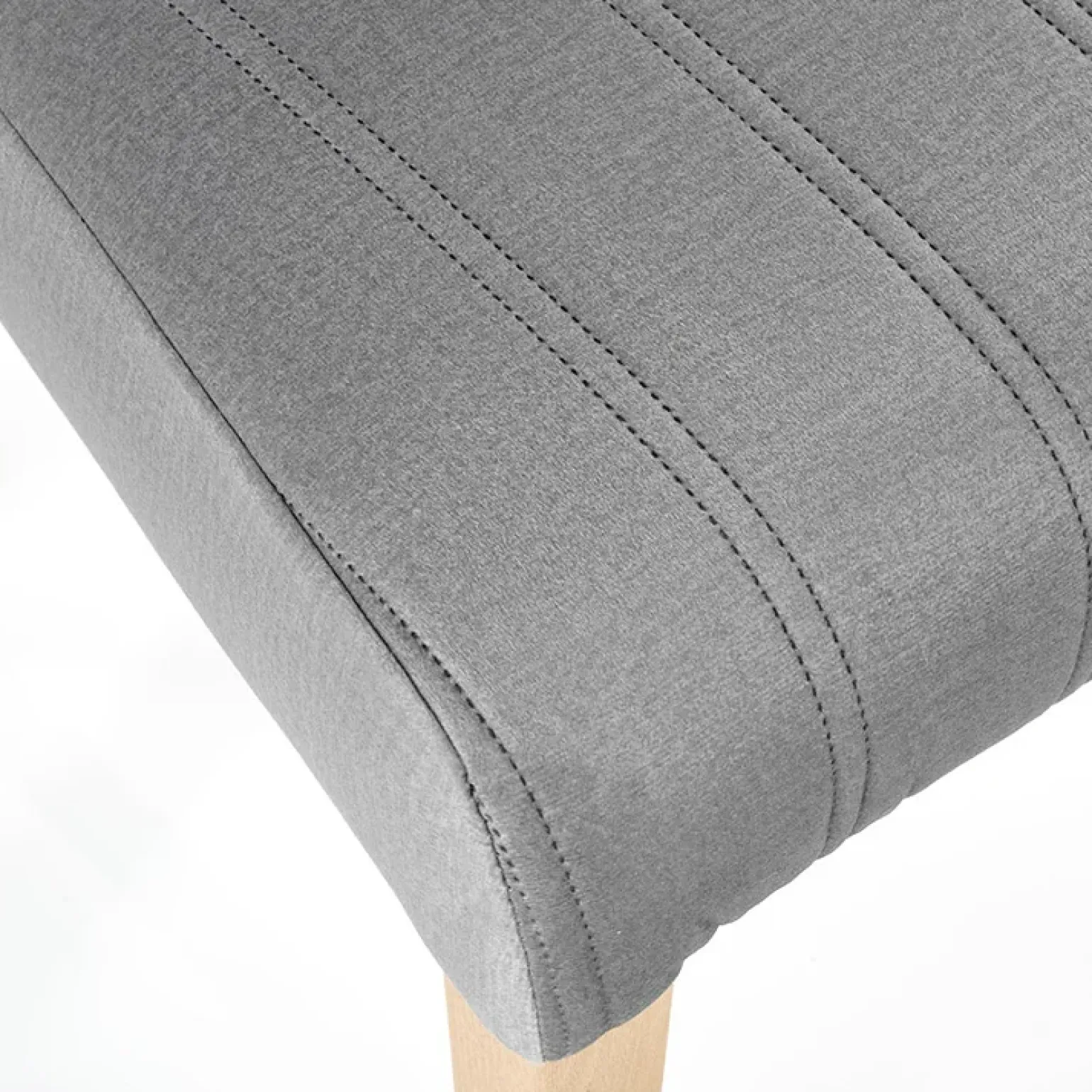 Set 2 sedie da pranzo in tessuto velluto trapuntato grigio rovere chiaro Doha
