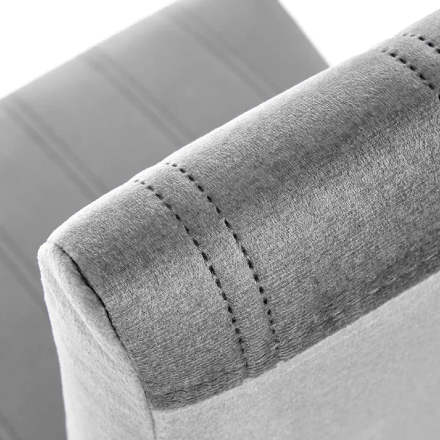 Set 2 sedie da pranzo in tessuto velluto trapuntato grigio rovere chiaro Doha