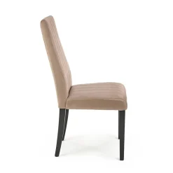 Set 2 sedie da pranzo in tessuto velluto trapuntato beige nero Mascate