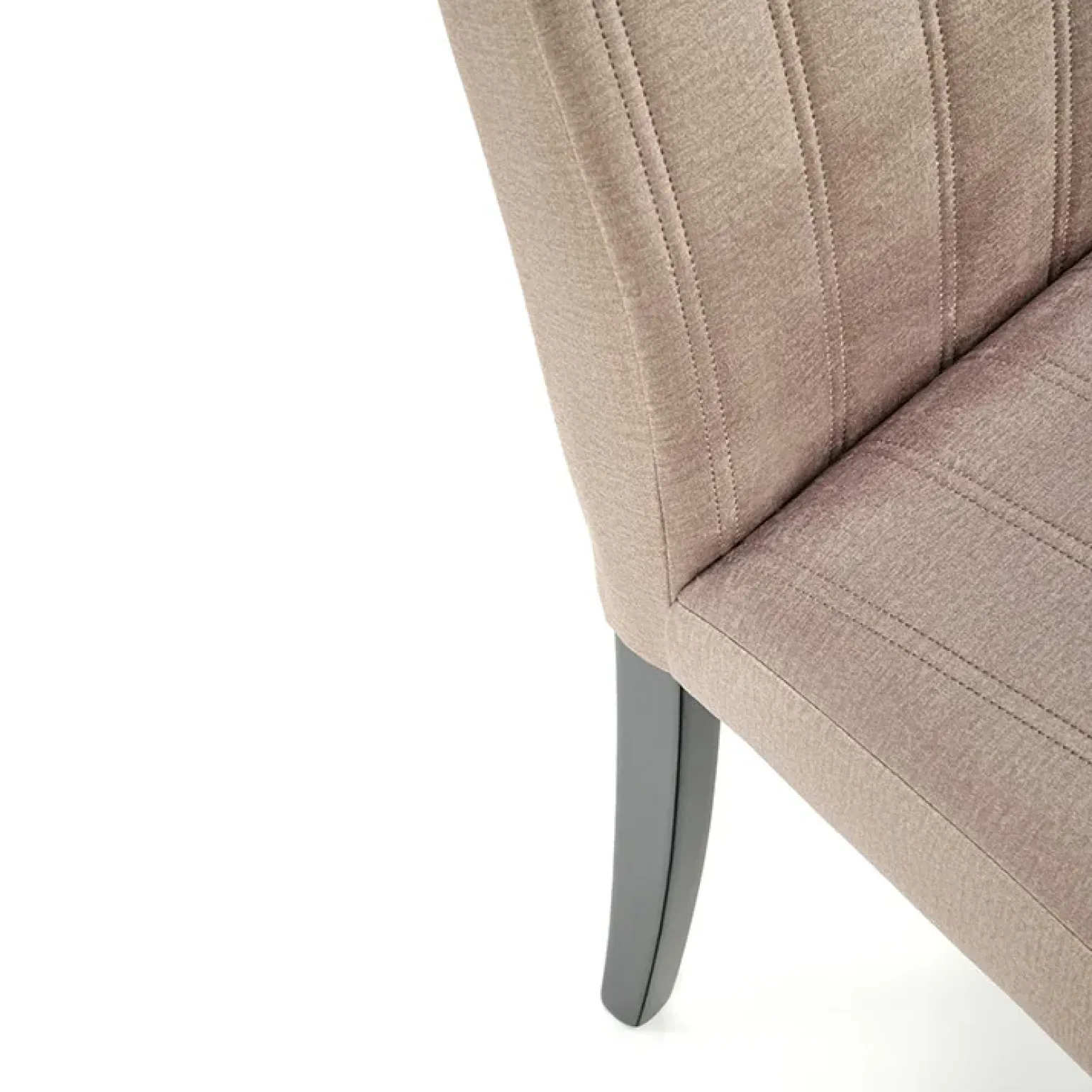 Set 2 sedie da pranzo in tessuto velluto trapuntato beige nero Mascate