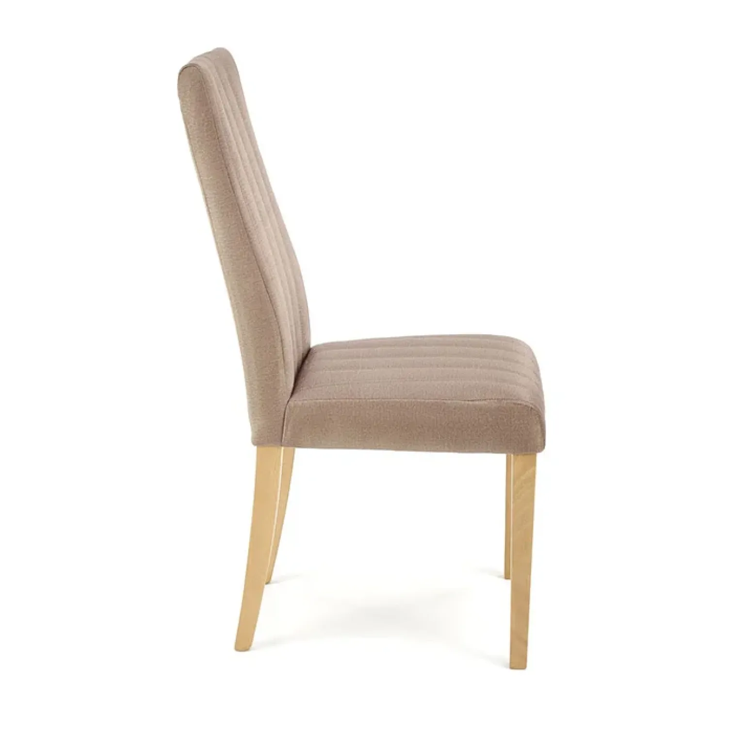 Set 2 sedie da pranzo in tessuto velluto trapuntato beige rovere chiaro Doha