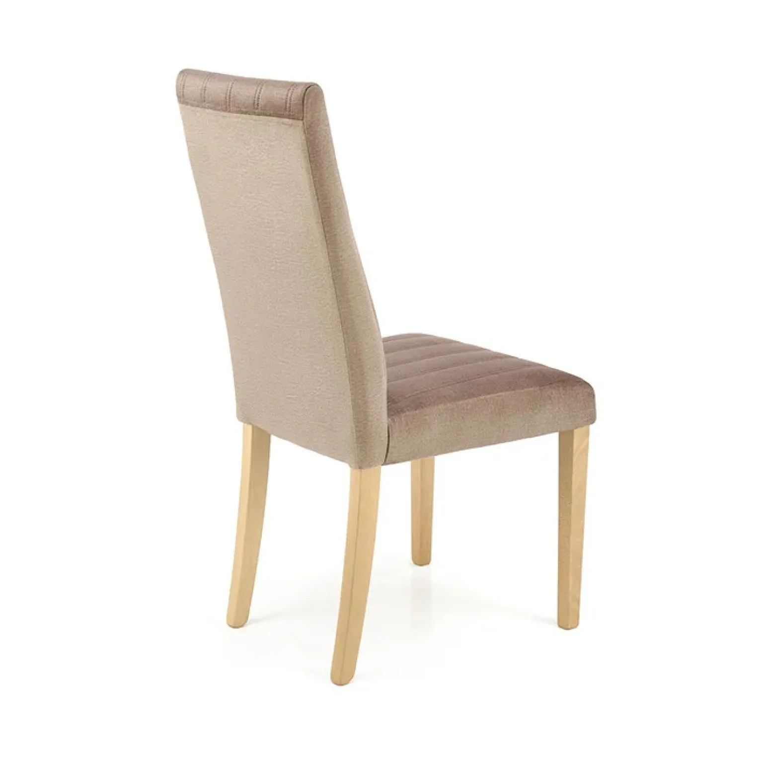 Set 2 sedie da pranzo in tessuto velluto trapuntato beige rovere chiaro Doha
