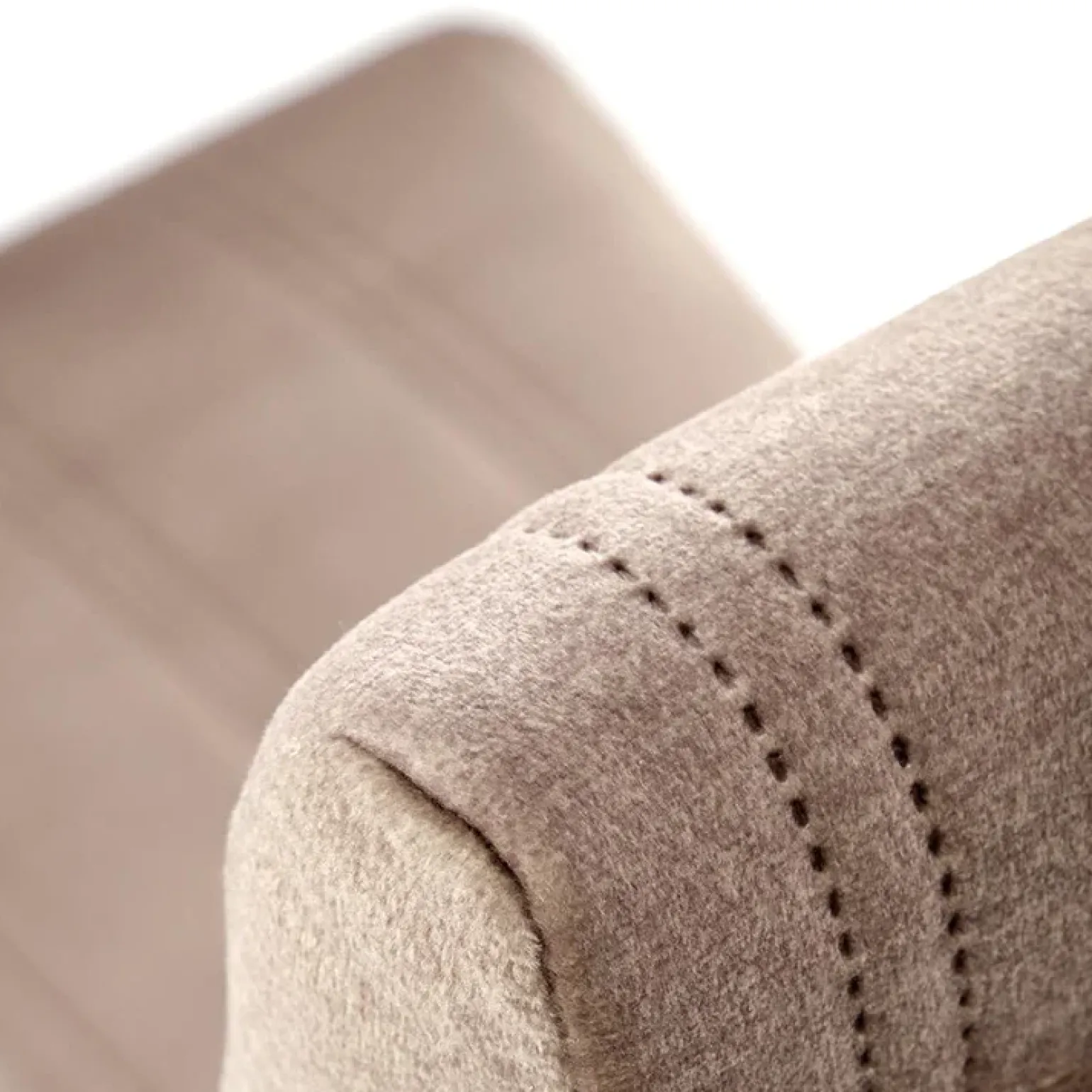 Set 2 sedie da pranzo in tessuto velluto trapuntato beige rovere chiaro Doha