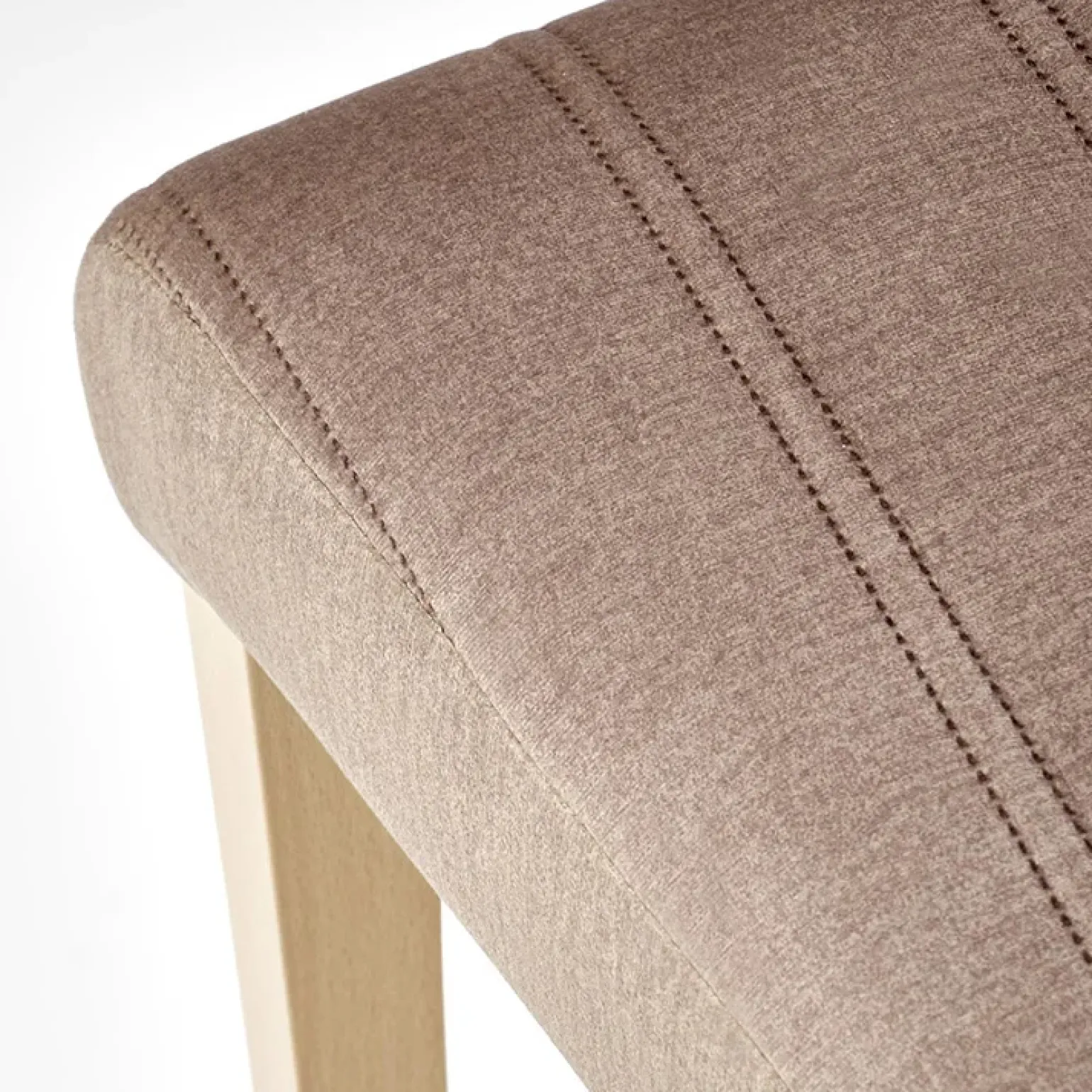 Set 2 sedie da pranzo in tessuto velluto trapuntato beige rovere chiaro Doha