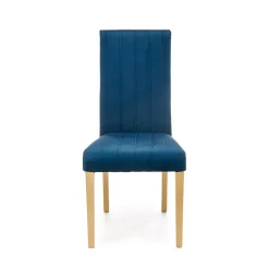 Set 2 sedie da pranzo in tessuto velluto trapuntato blu rovere chiaro Doha