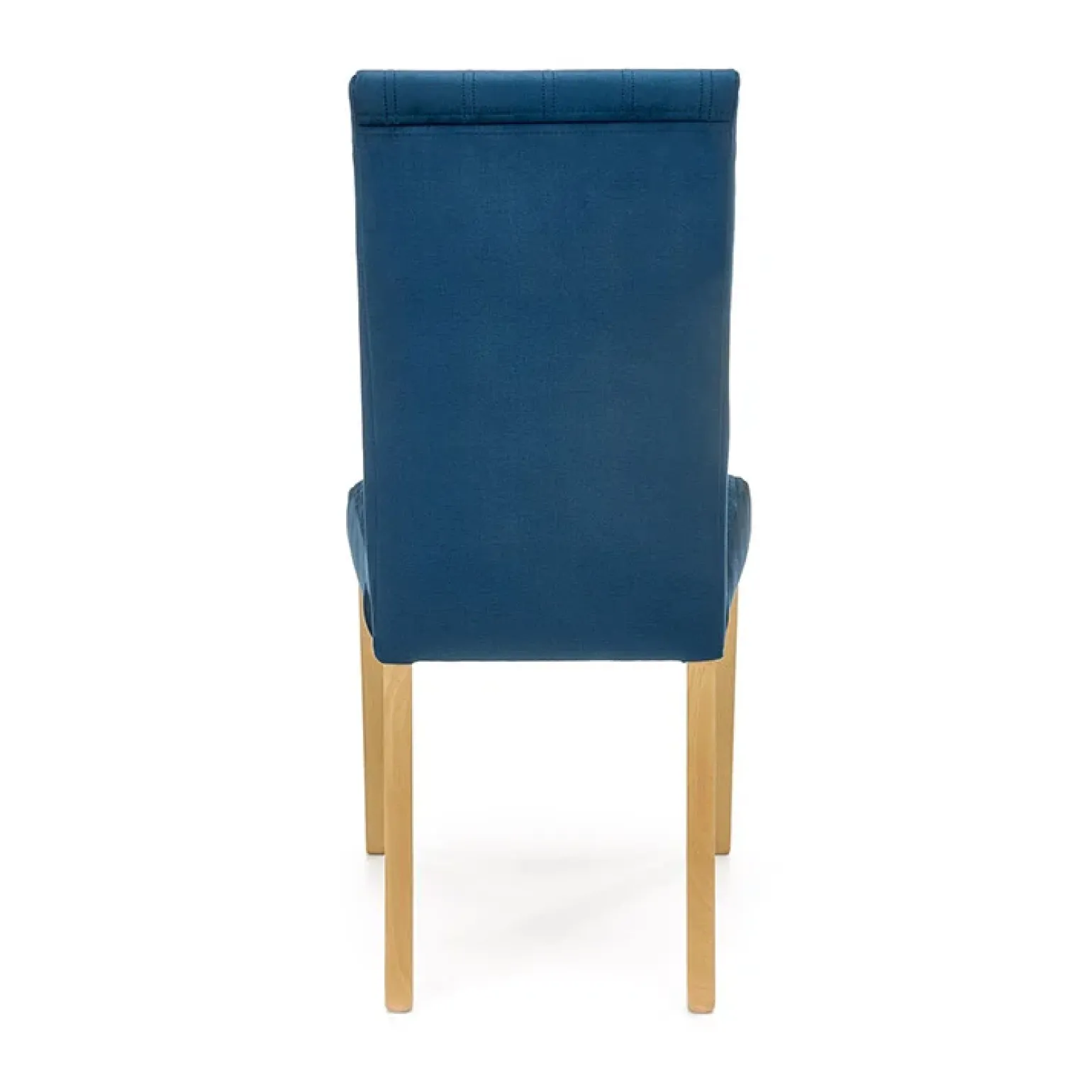 Set 2 sedie da pranzo in tessuto velluto trapuntato blu rovere chiaro Doha