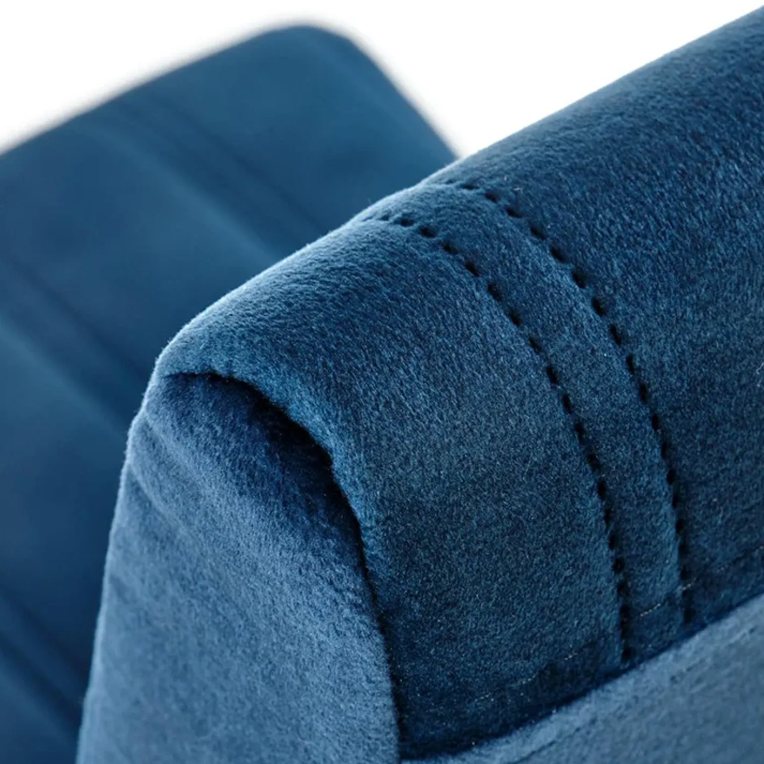 Set 2 sedie da pranzo in tessuto velluto trapuntato blu rovere chiaro Doha