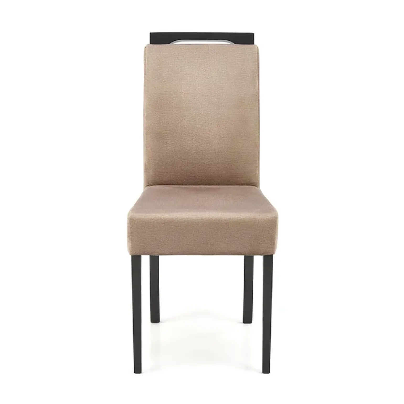 Set 2 sedie da pranzo in tessuto nero beige Managua