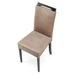 Set 2 sedie da pranzo in tessuto nero beige Managua