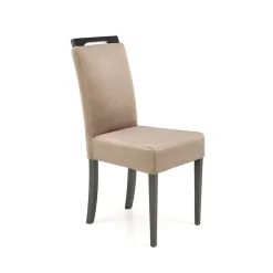 Set 2 sedie da pranzo in tessuto nero beige Managua