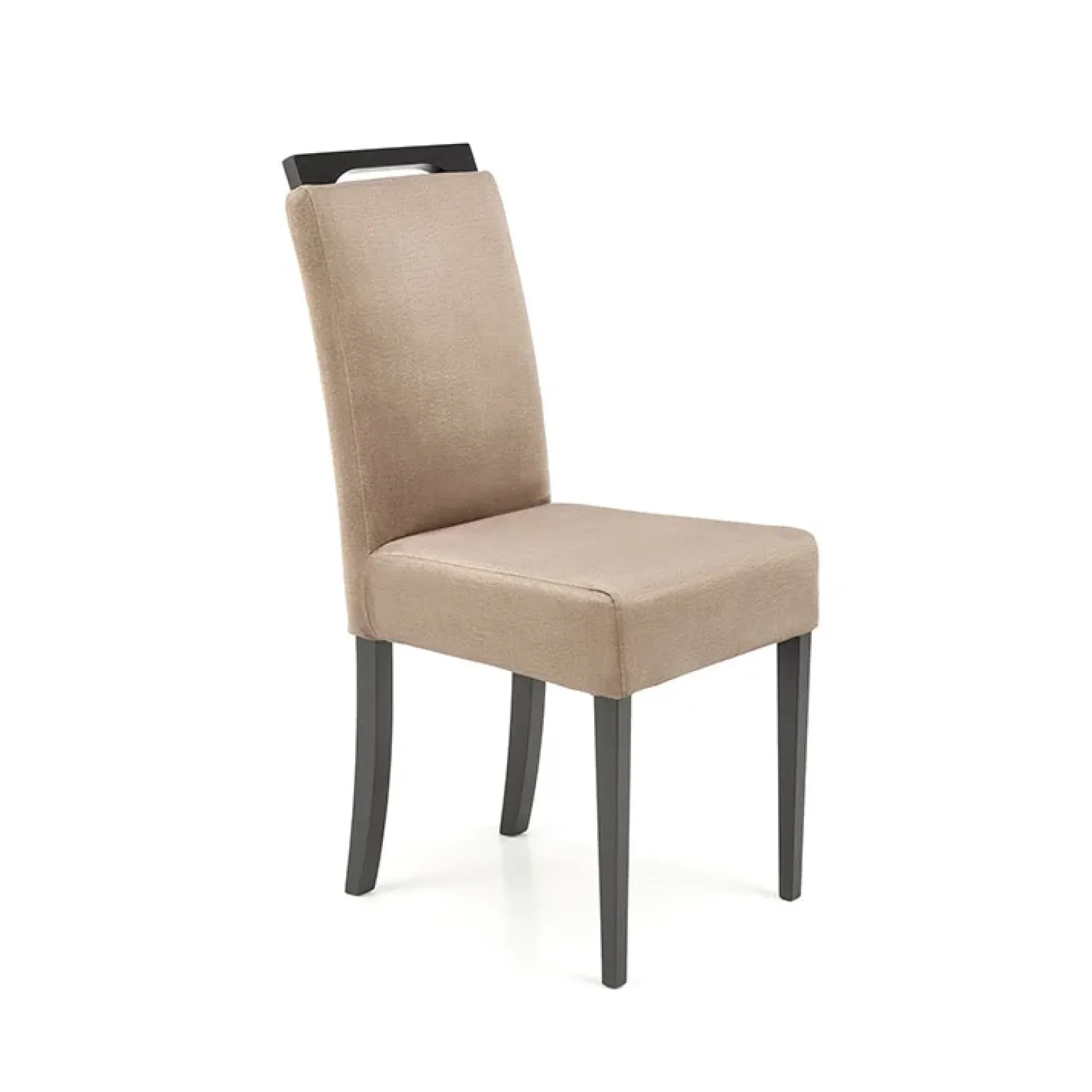 Set 2 sedie da pranzo in tessuto nero beige Managua