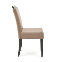 Set 2 sedie da pranzo in tessuto nero beige Managua