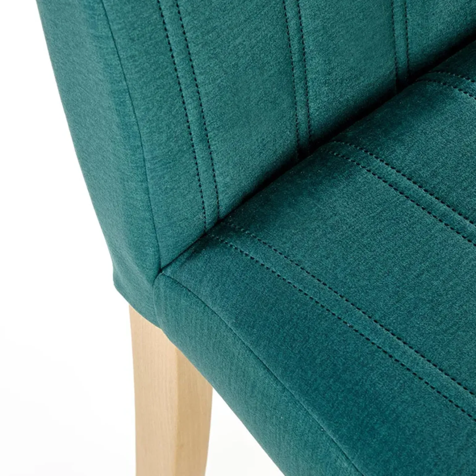 Set 2 sedie da pranzo in tessuto velluto trapuntato verde rovere chiaro Doha