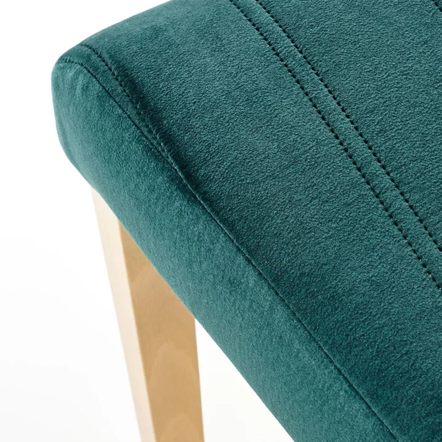 Set 2 sedie da pranzo in tessuto velluto trapuntato verde rovere chiaro Doha