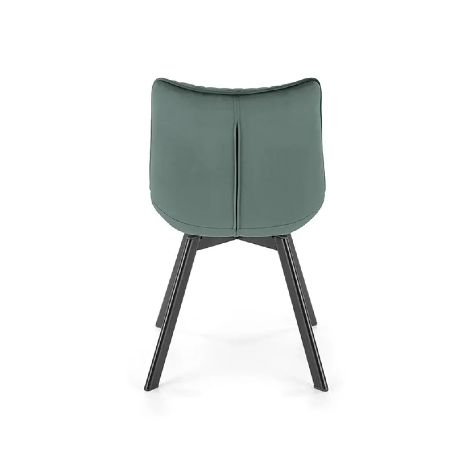 Set 2 sedie da pranzo in velluto verde scuro nero Balboa