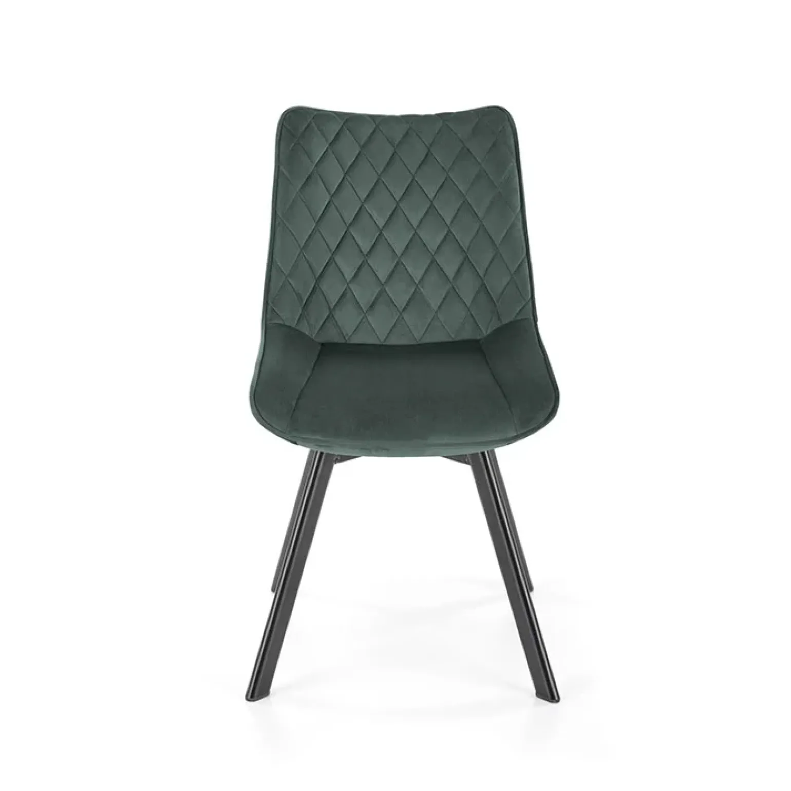 Set 2 sedie da pranzo in velluto verde scuro nero Balboa