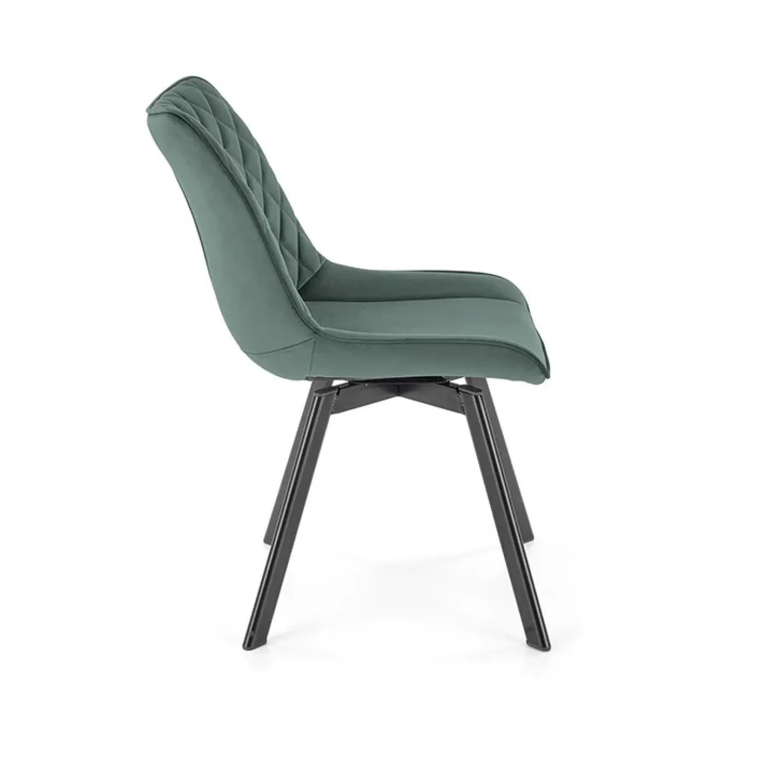Set 2 sedie da pranzo in velluto verde scuro nero Balboa