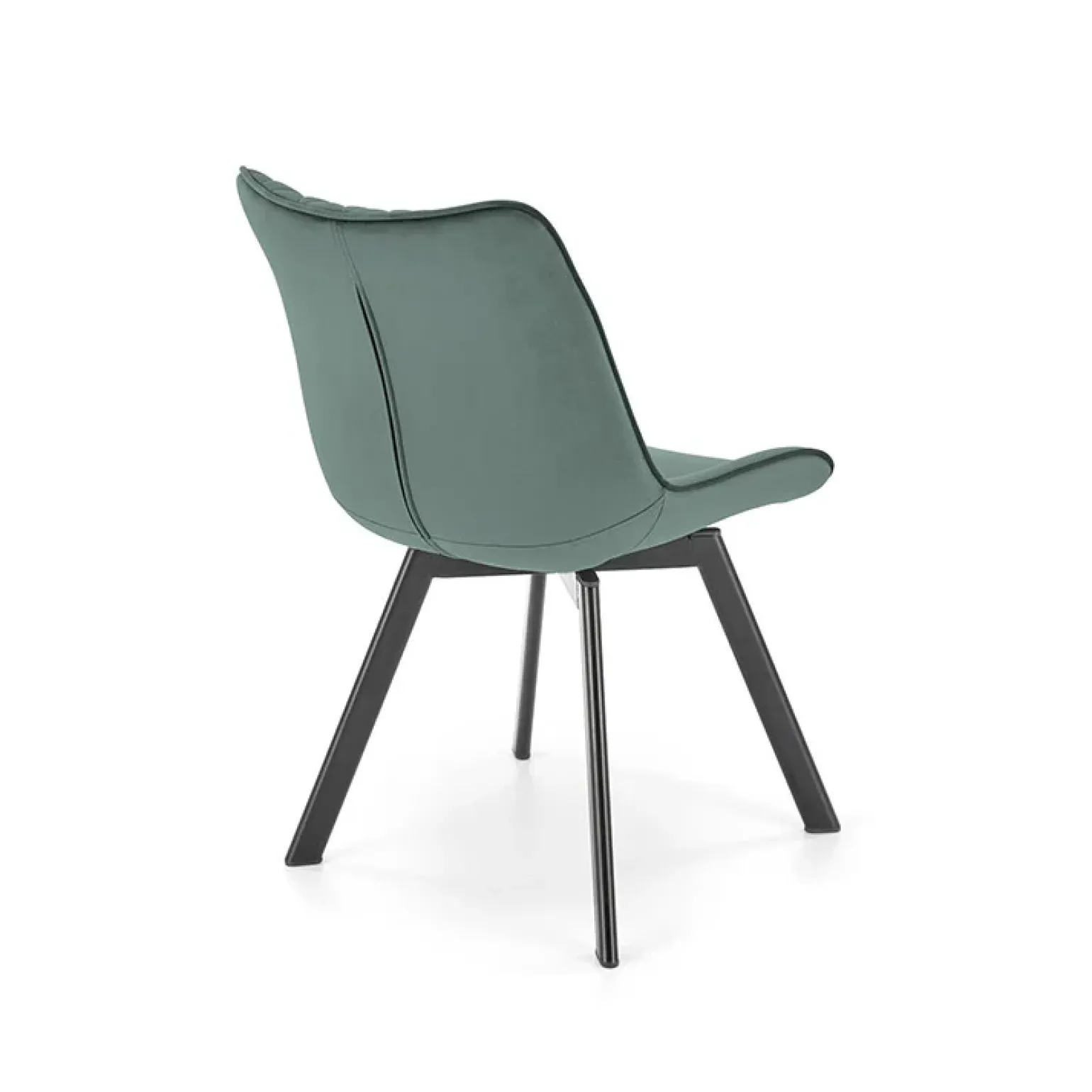 Set 2 sedie da pranzo in velluto verde scuro nero Balboa